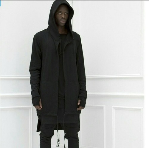 black cardigan hoodie mens